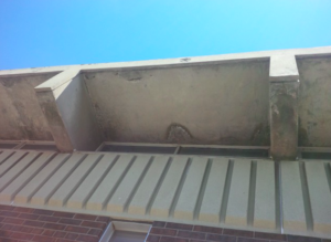 crumbling concrete overhang