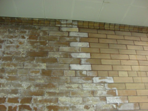 salt stained bricks